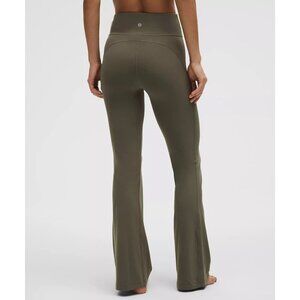 Lululemon Nulu Groove Pant Flare Womens 12 Olive Green Athleisure Athletic Yoga